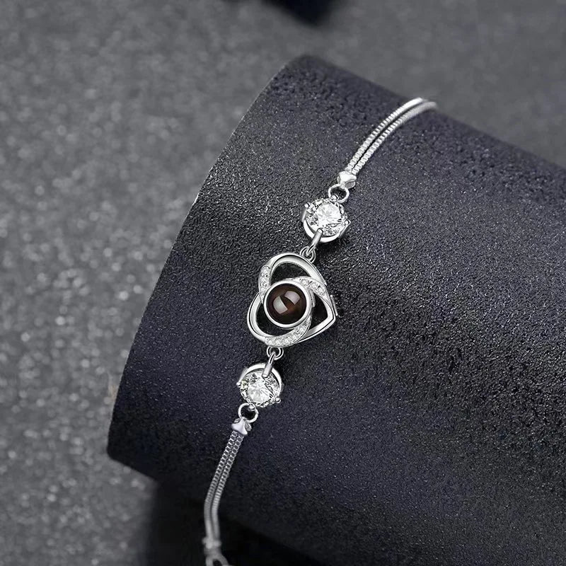 Projection Photo Pet Bracelet 925 Sterling Silver
