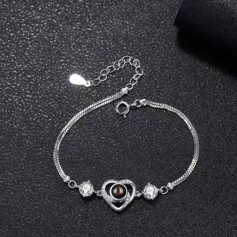 Projection Photo Pet Bracelet 925 Sterling Silver
