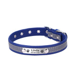 Custom Engraved Dog Collar, Leather Reflective