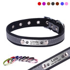 Custom Engraved Dog Collar, Leather Reflective