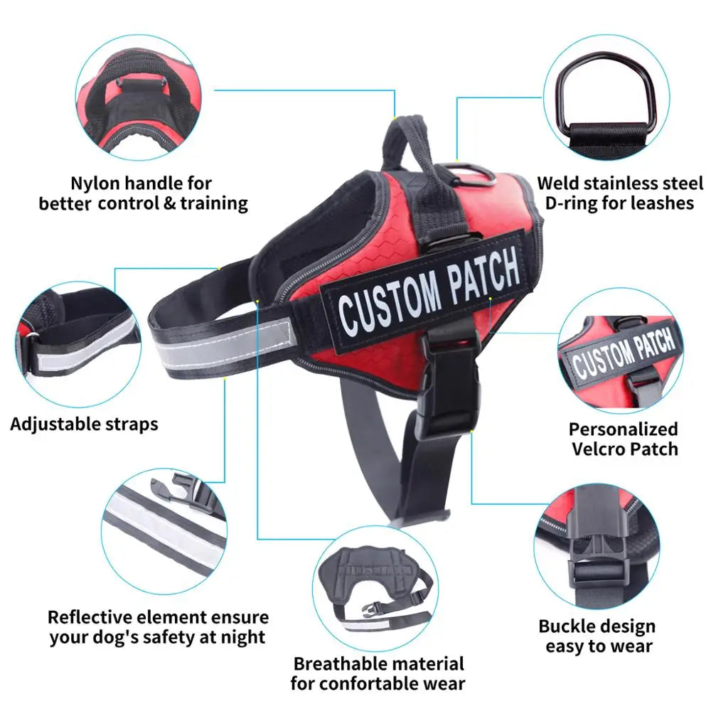 Personalized Dog Harness, NO PULL, Reflective, Adjustable