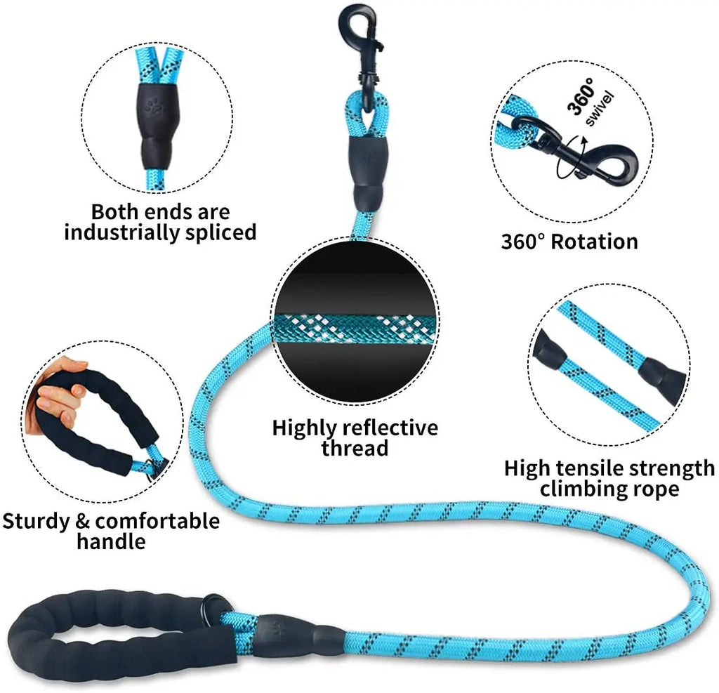 Dog Leash, Reflective, 1.5M Long w/Comfortable Padded Handle