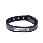 Custom Engraved Dog Collar, Leather Reflective