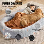 Human Sized Dog Bed w/ Washable Faux Rabbit Fur Cover