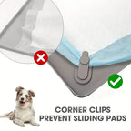 Multi-Size Pet Training and Urine Barrier Pad with 8 Support Clips