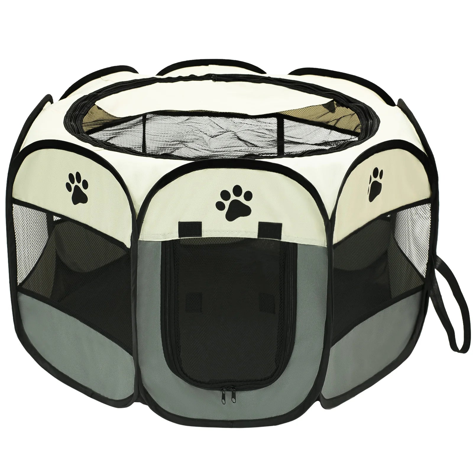 Foldable Pet Playpen - Durable Oxford Cloth with Removable Zipper