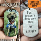 Personalized Pet Photo Keychain, Stainless Steel