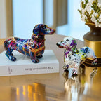 Graffiti Dachshund Dog,  Resin Crafts Miniature Statues
