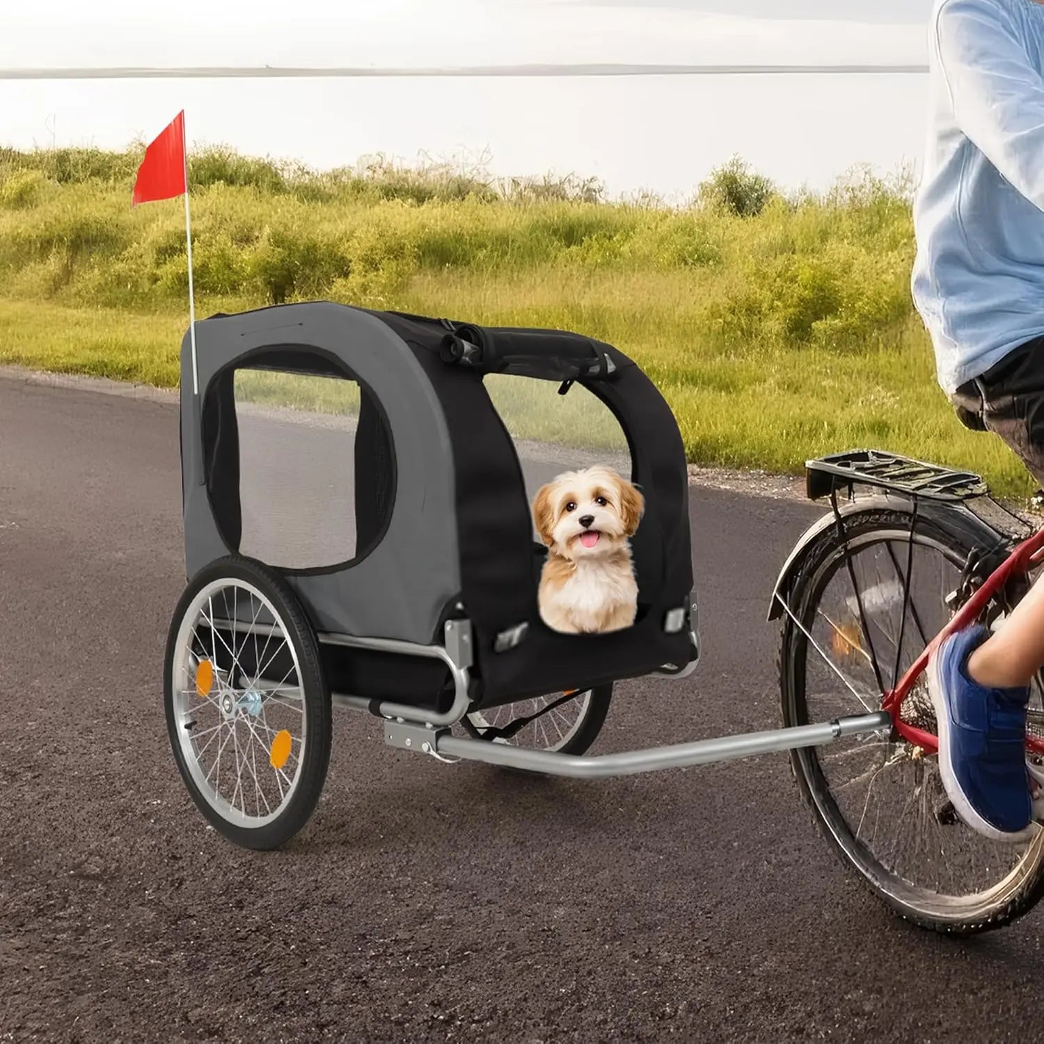 Steel Dog Bike Trailer w/ Universal Coupler