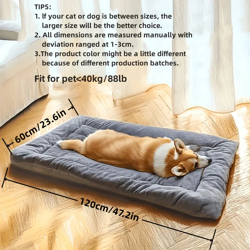 Oversized Plush Dog Bed, Sofa Crate Pad