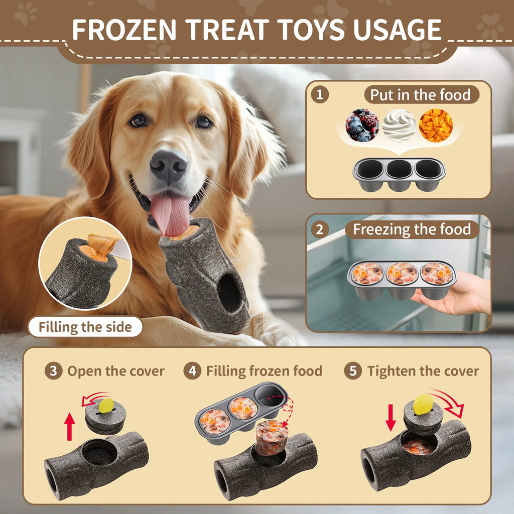 Dog Toy for Aggressive Chewers, Frozen Treat Holder with Molds