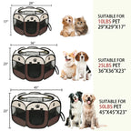 Foldable Pet Playpen - Durable Oxford Cloth with Removable Zipper