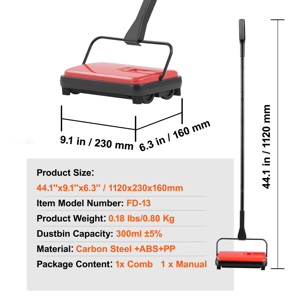 SVEVOR Carpet Sweeper, Pet Hair, Dust