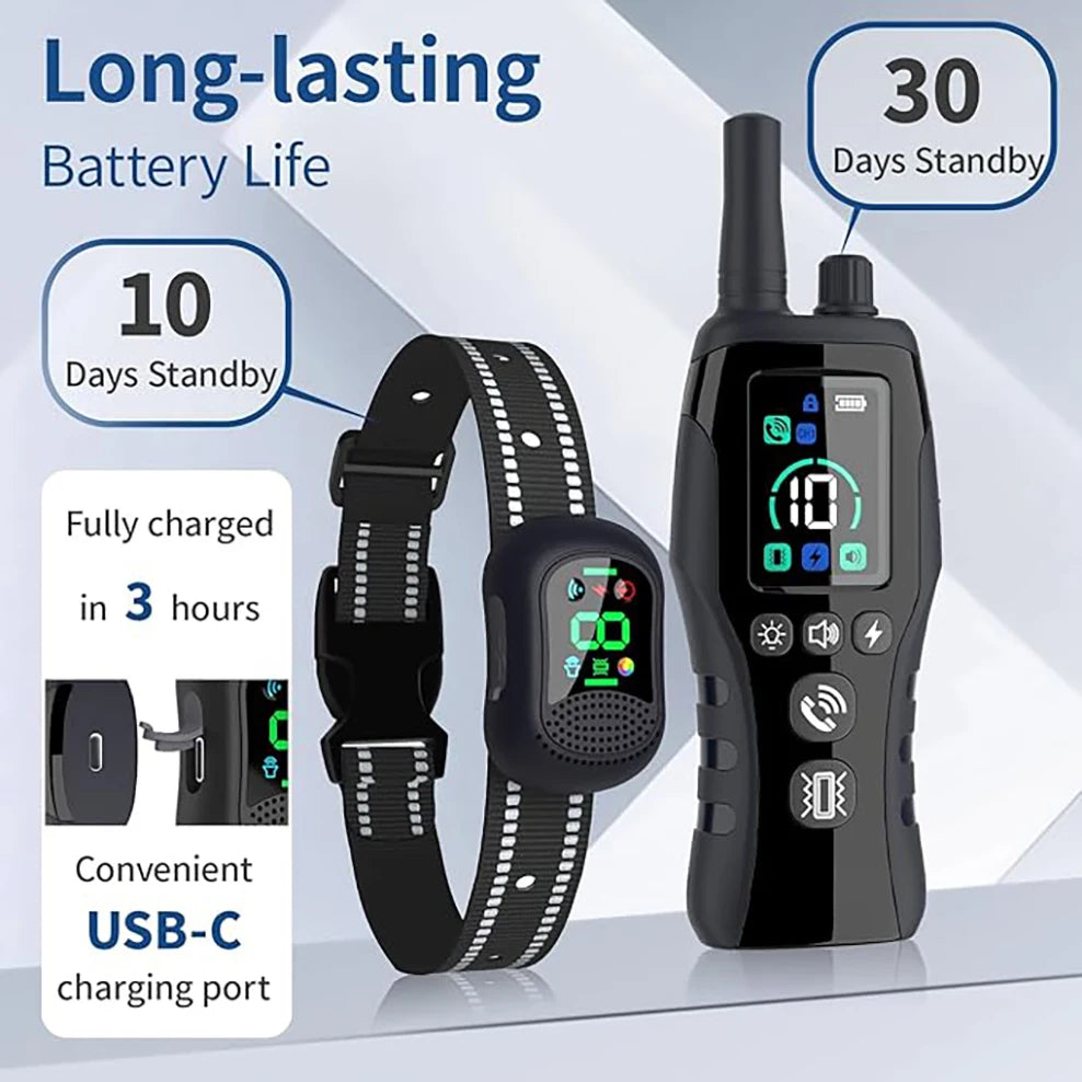 Dog Training Collar, Waterproof Rechargeable E-Collar