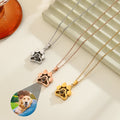 Custom Pet Photo Projection Necklace, Memorial Gift Jewelry
