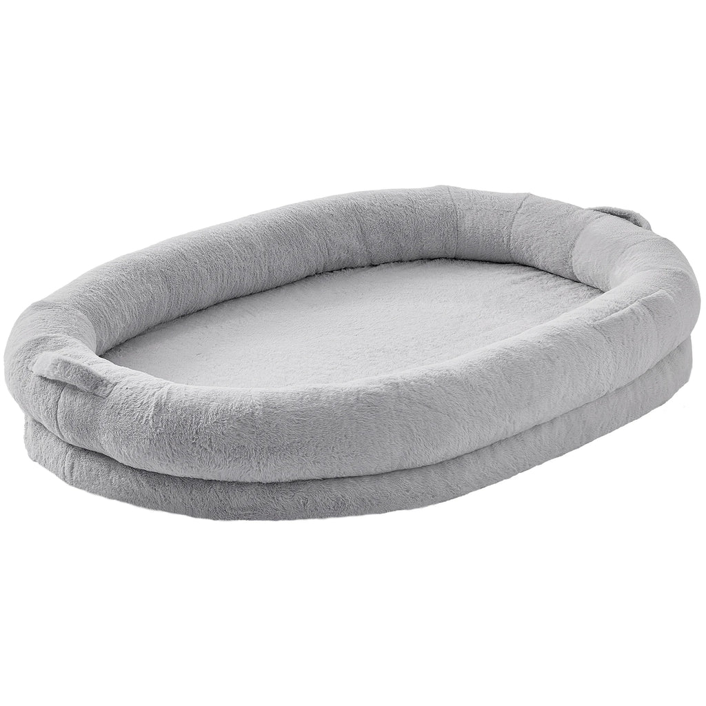 Human Sized Dog Bed w/ Washable Faux Rabbit Fur Cover