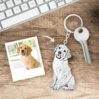Personalized Pet Photo Keychain, Stainless Steel