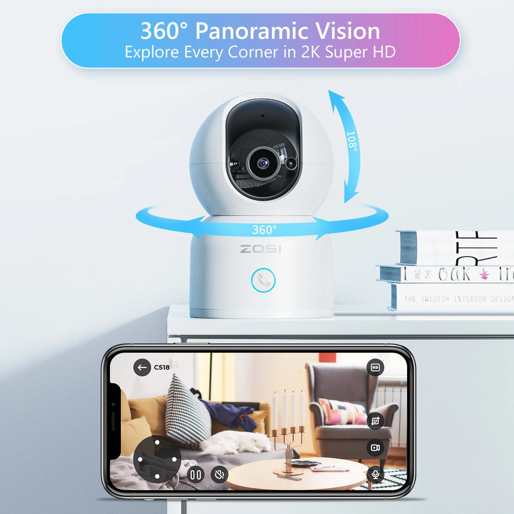 Smart Security Camera, Pet Monitor ,WiFi Surveillance