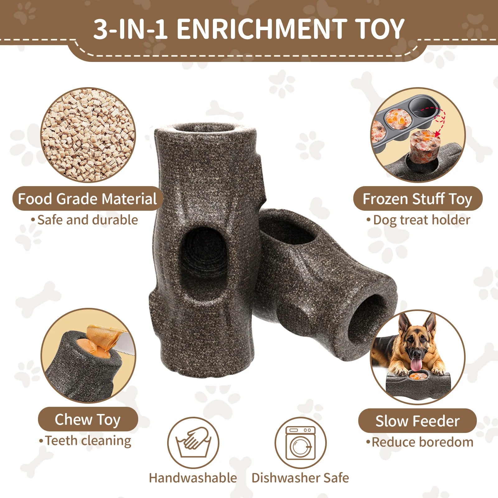Dog Toy for Aggressive Chewers, Frozen Treat Holder with Molds