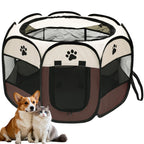 Foldable Pet Playpen - Durable Oxford Cloth with Removable Zipper
