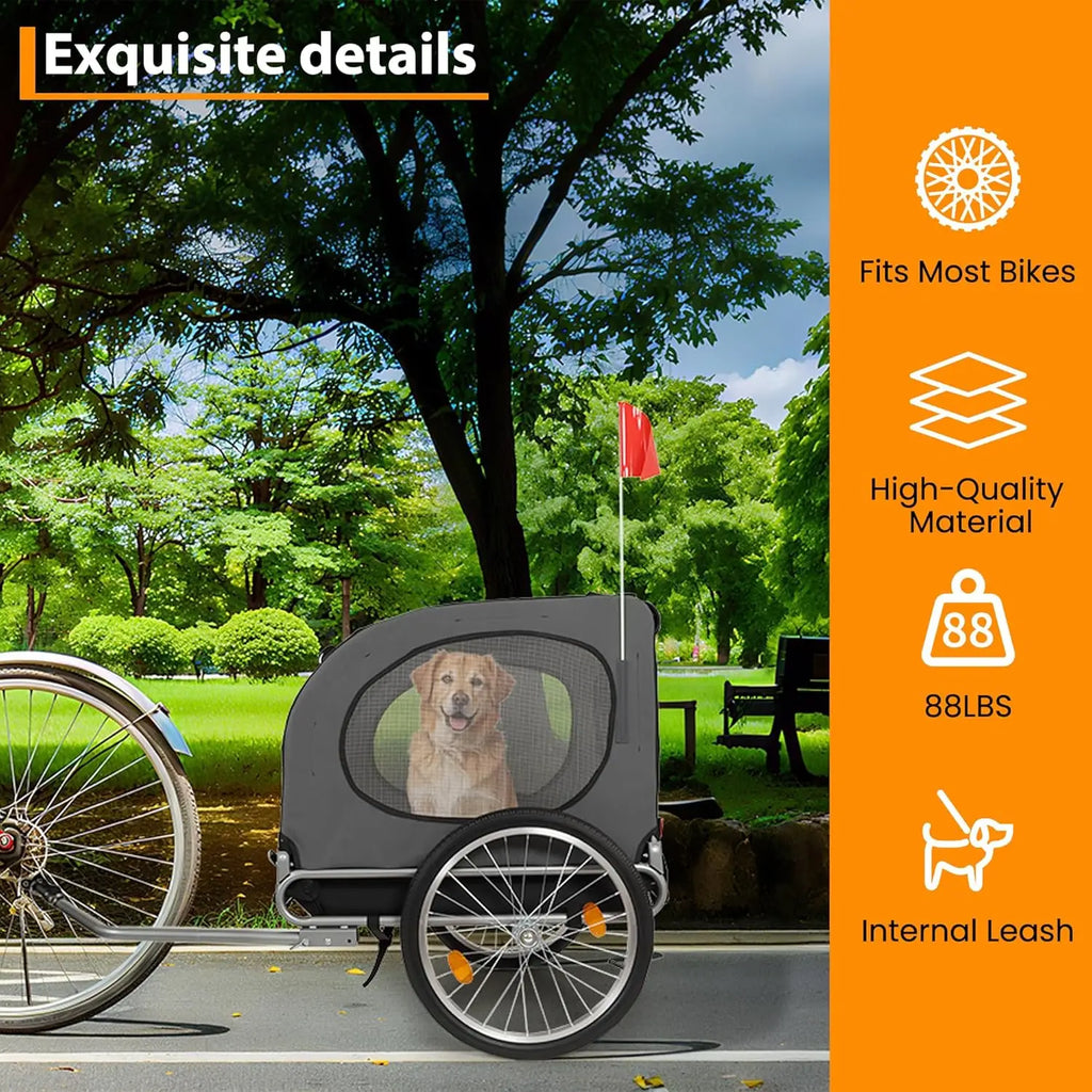 Steel Dog Bike Trailer w/ Universal Coupler