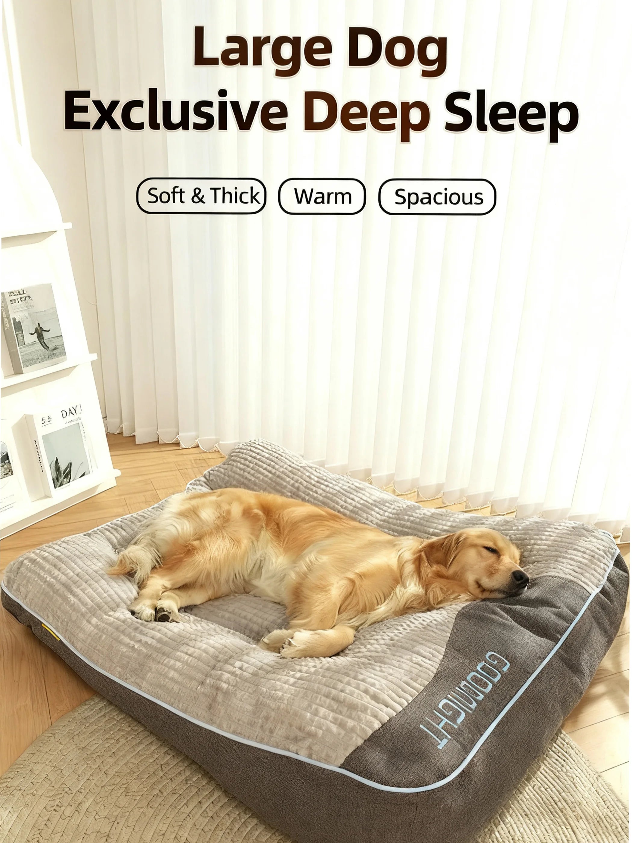 Extra Large Dog Bed 47inch, Orthopedic, Kennel Cush