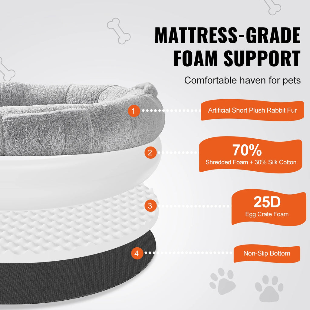 Human Sized Dog Bed w/ Washable Faux Rabbit Fur Cover