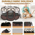 Foldable Pet Playpen - Durable Oxford Cloth with Removable Zipper
