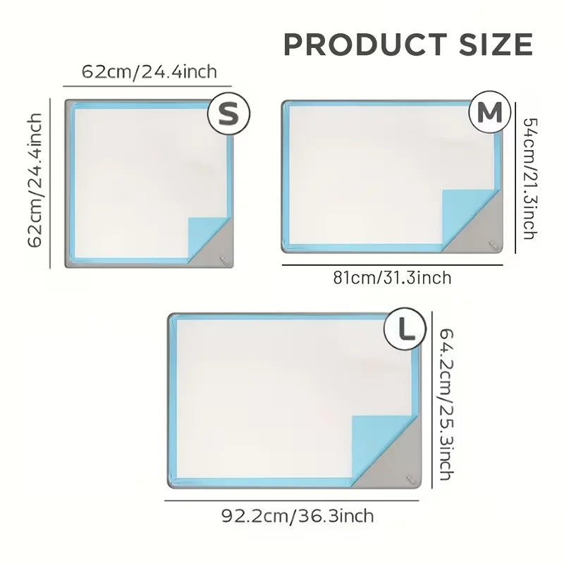 Multi-Size Pet Training and Urine Barrier Pad with 8 Support Clips