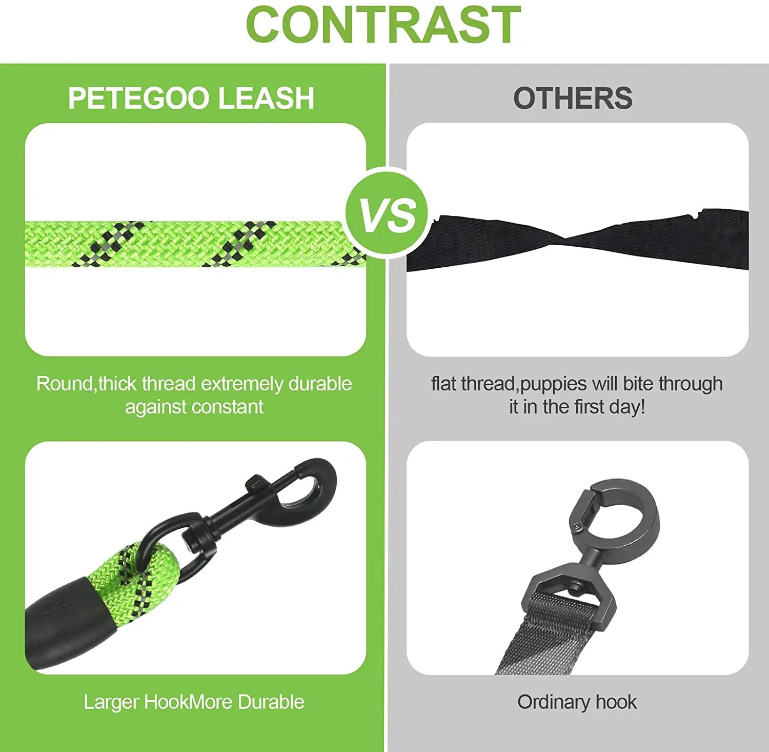 Dog Leash, Reflective, 1.5M Long w/Comfortable Padded Handle