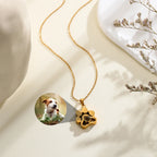 Custom Pet Photo Projection Necklace, Memorial Gift Jewelry