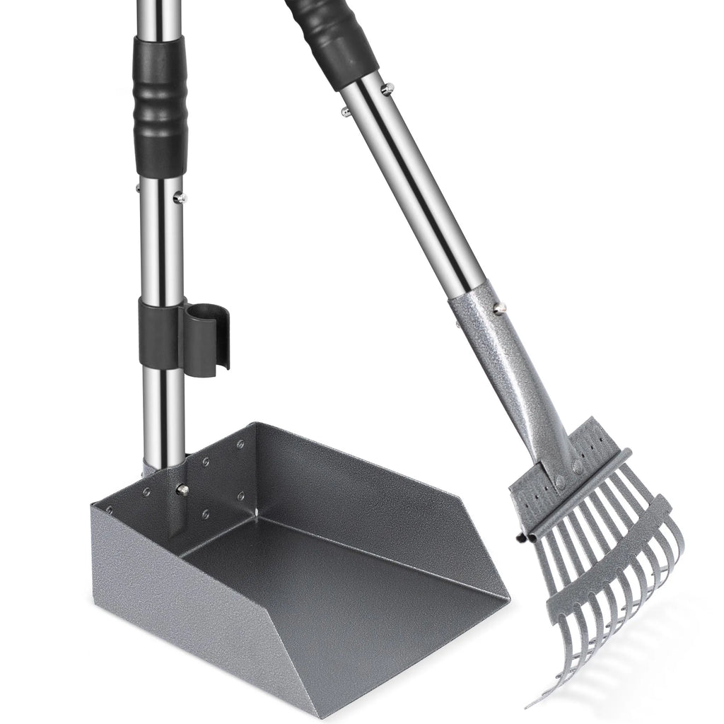 Dog Pooper Scooper, Dog Poop Tray and Rake Set