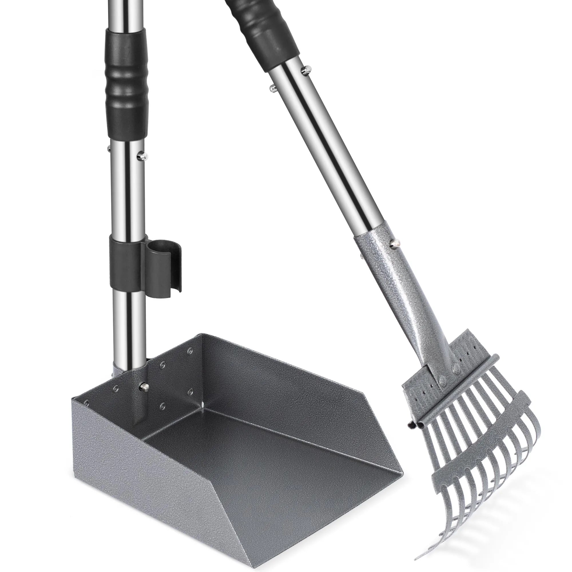 Dog Pooper Scooper, Dog Poop Tray and Rake Set