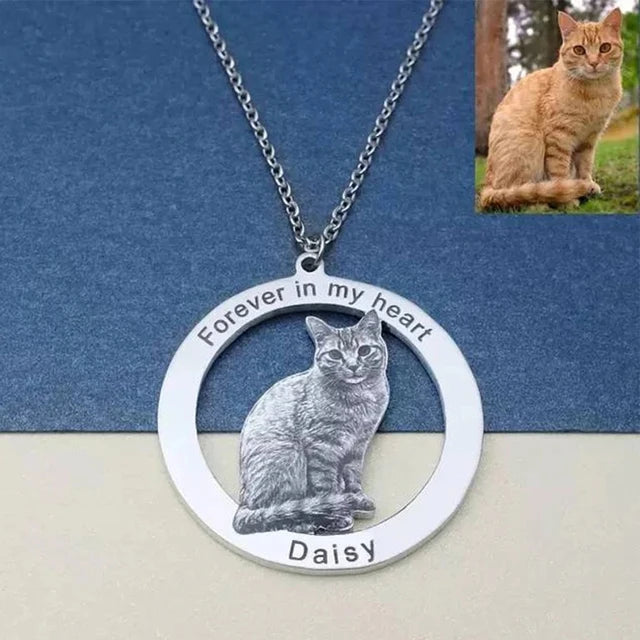 Personalized Pet Photo Keychain, Stainless Steel