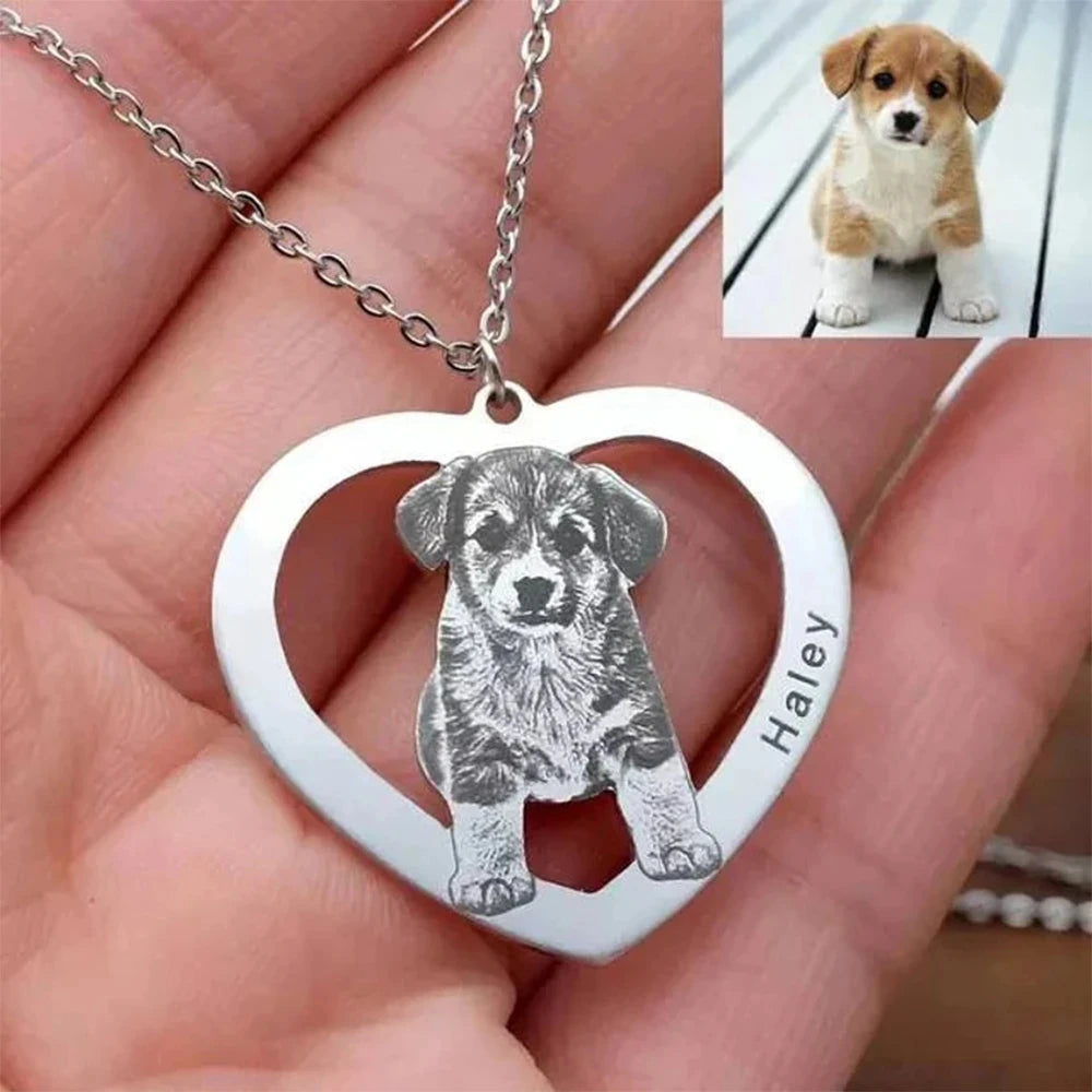Personalized Pet Photo Keychain, Stainless Steel