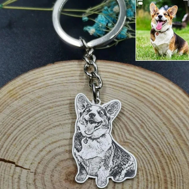Personalized Pet Photo Necklace, Engraved Pets Memory Jewelry