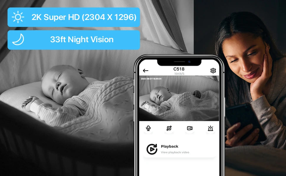 Smart Security Camera, Pet Monitor ,WiFi Surveillance