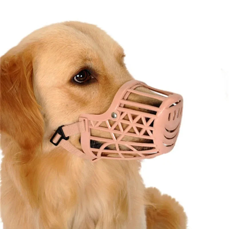 Soft Plastic and Leather Strong Dog Muzzle
