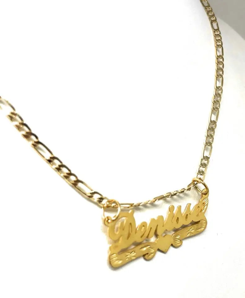 Personalized Necklace With Pet's Name,18k Plated Gold Pendant